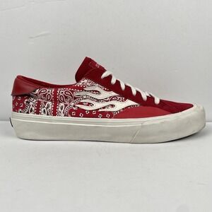 Straye Logan Skate Shoes Sneakers Red Bandana Flame Low Top Suede - Mens Size 13
